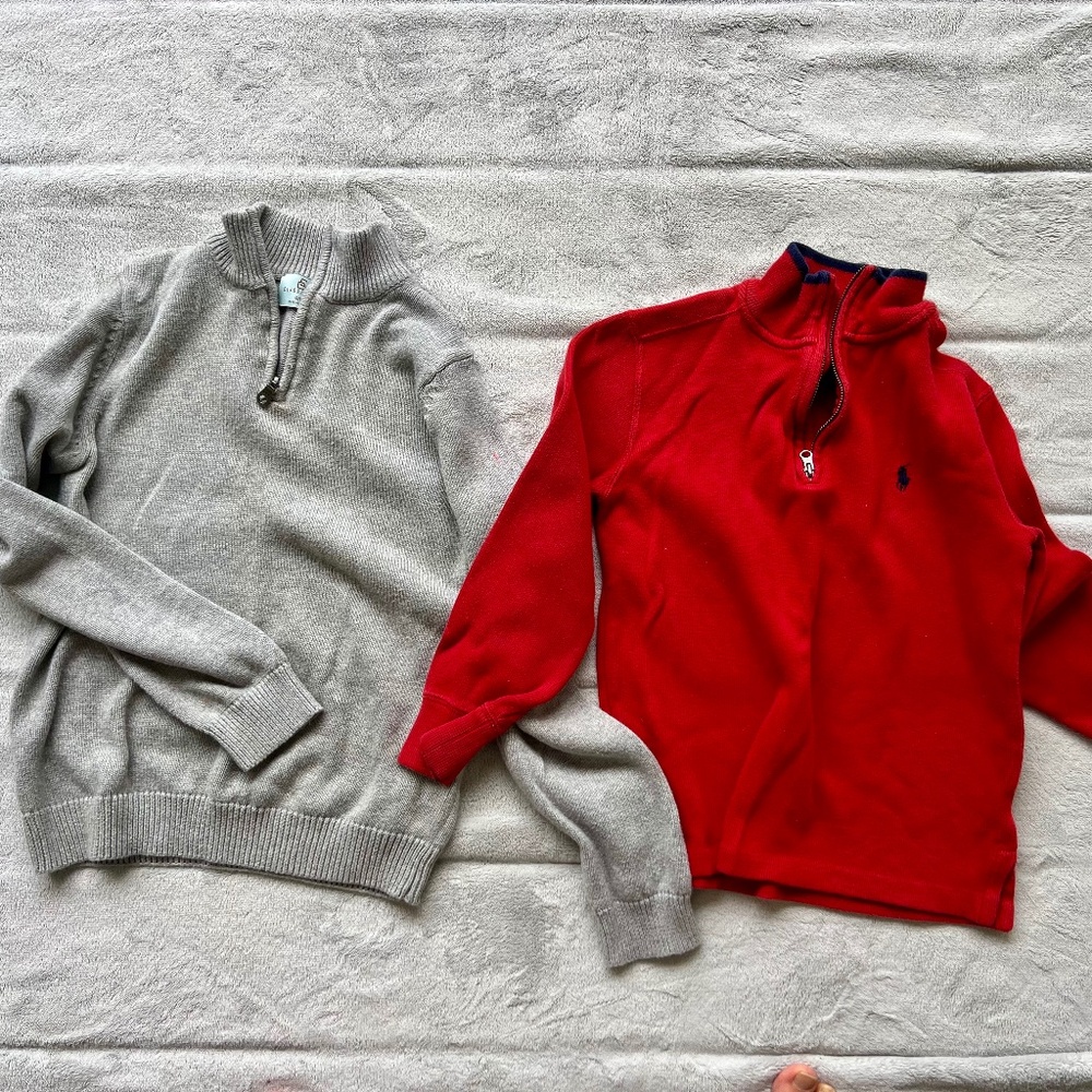 Boys sweaters. Gray & Red 8 10-12 lot